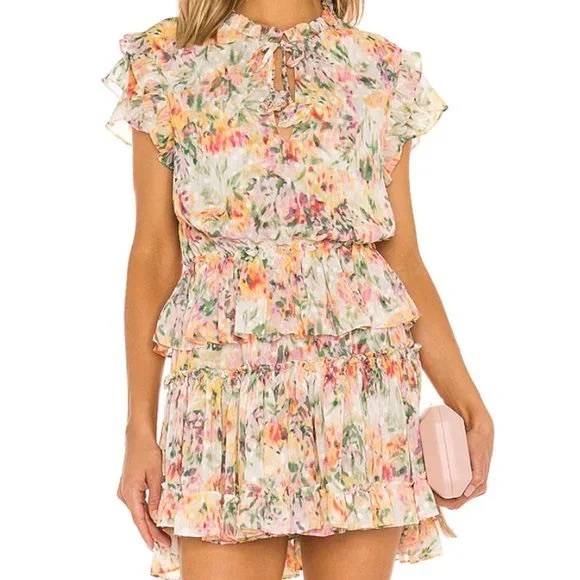 Misa Los Angeles- Lilian Floral Ruffle Mini Dress - Picture 2 of 8